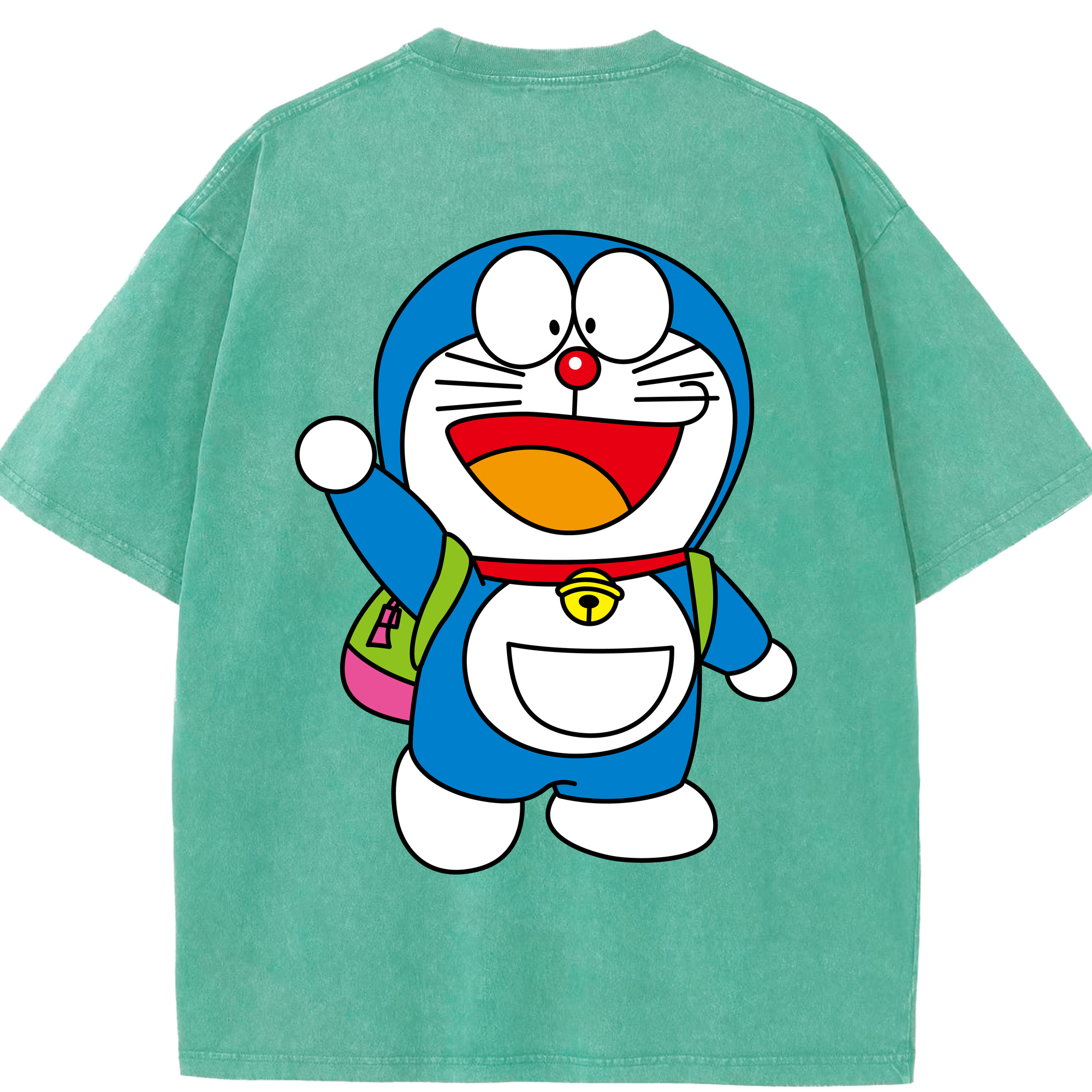 （画像用） ドラえもん Doraemon 綿100% ヴィンテージ風 半袖Tシャツ（背面プリント）